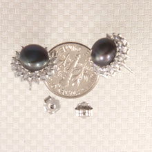 Load image into Gallery viewer, Sterling Silver White Pearl &amp; Cubic Zirconia Stud Earrings – Halo Design