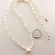 Load image into Gallery viewer, White Freshwater Pearl Necklace with 14k Gold Clasp