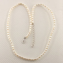 Load image into Gallery viewer, White Rice Pearl Necklace with Adjustable Sterling Silver Clasp