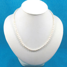 Load image into Gallery viewer, White Rice Pearl Necklace with Adjustable Sterling Silver Clasp