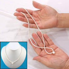 Load image into Gallery viewer, White Freshwater Pearl Necklace with Pendant &amp; Silver Clasp