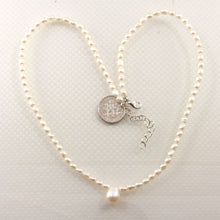 Load image into Gallery viewer, White Freshwater Pearl Necklace with Pendant &amp; Silver Clasp
