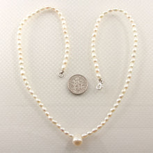 Load image into Gallery viewer, White Freshwater Pearl Pendant Necklace .925 Silver Clasp