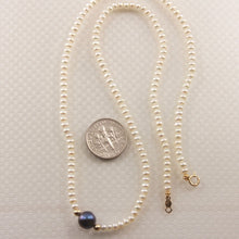 Load image into Gallery viewer, Black Pearl Pendant with 14k Gold Accents Necklace