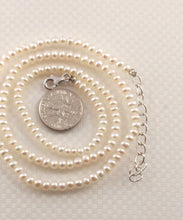 Load image into Gallery viewer, White Seed Pearl Necklace – Adjustable with .925 Silver Clasp