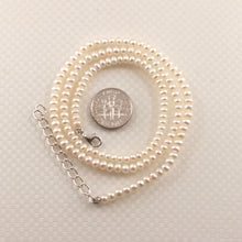 Load image into Gallery viewer, White Seed Pearl Necklace – Adjustable with .925 Silver Clasp