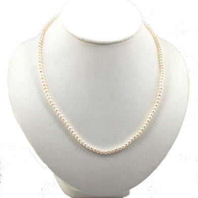 White Seed Pearl Necklace – Adjustable with .925 Silver Clasp
