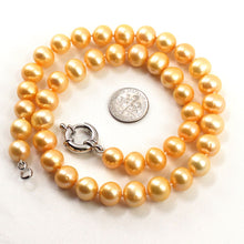 Load image into Gallery viewer, Golden Freshwater Cultured Pearl Hand-Knotted Necklace with Jumbo Spring Ring Clasp