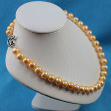 Load image into Gallery viewer, Golden Freshwater Cultured Pearl Hand-Knotted Necklace with Jumbo Spring Ring Clasp