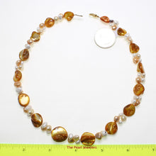 Load image into Gallery viewer, Golden Mother of Pearl &amp; Freshwater Pearl Necklace