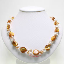 Load image into Gallery viewer, Golden Mother of Pearl &amp; Freshwater Pearl Necklace
