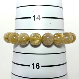 10mm Golden Rutilated Quartz Stretch Bracelet