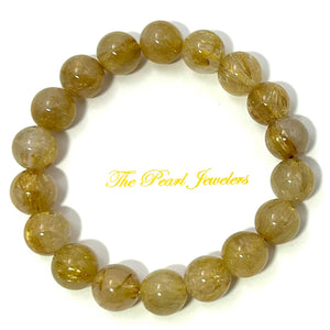 10mm Golden Rutilated Quartz Stretch Bracelet