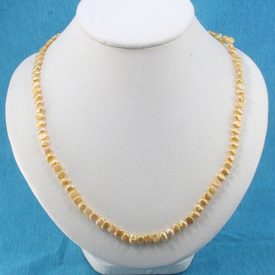 Golden Small Baroque Pearl Necklace