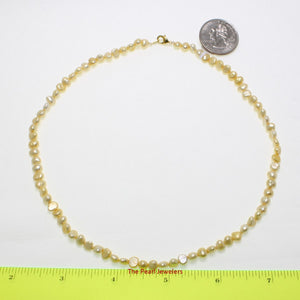 Golden Yellow Baroque Pearl Necklace – Simple Style