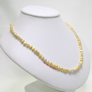 Golden Yellow Baroque Pearl Necklace – Simple Style