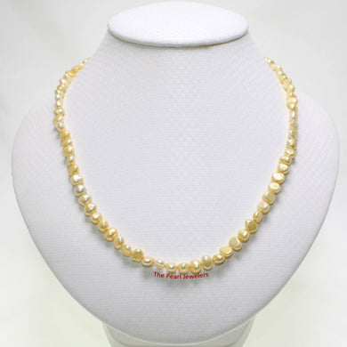 Golden Yellow Baroque Pearl Necklace – Simple Style