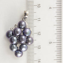 Load image into Gallery viewer, Grape Cluster Blue Pearl Pendant – 14k White Gold with Diamond Accents