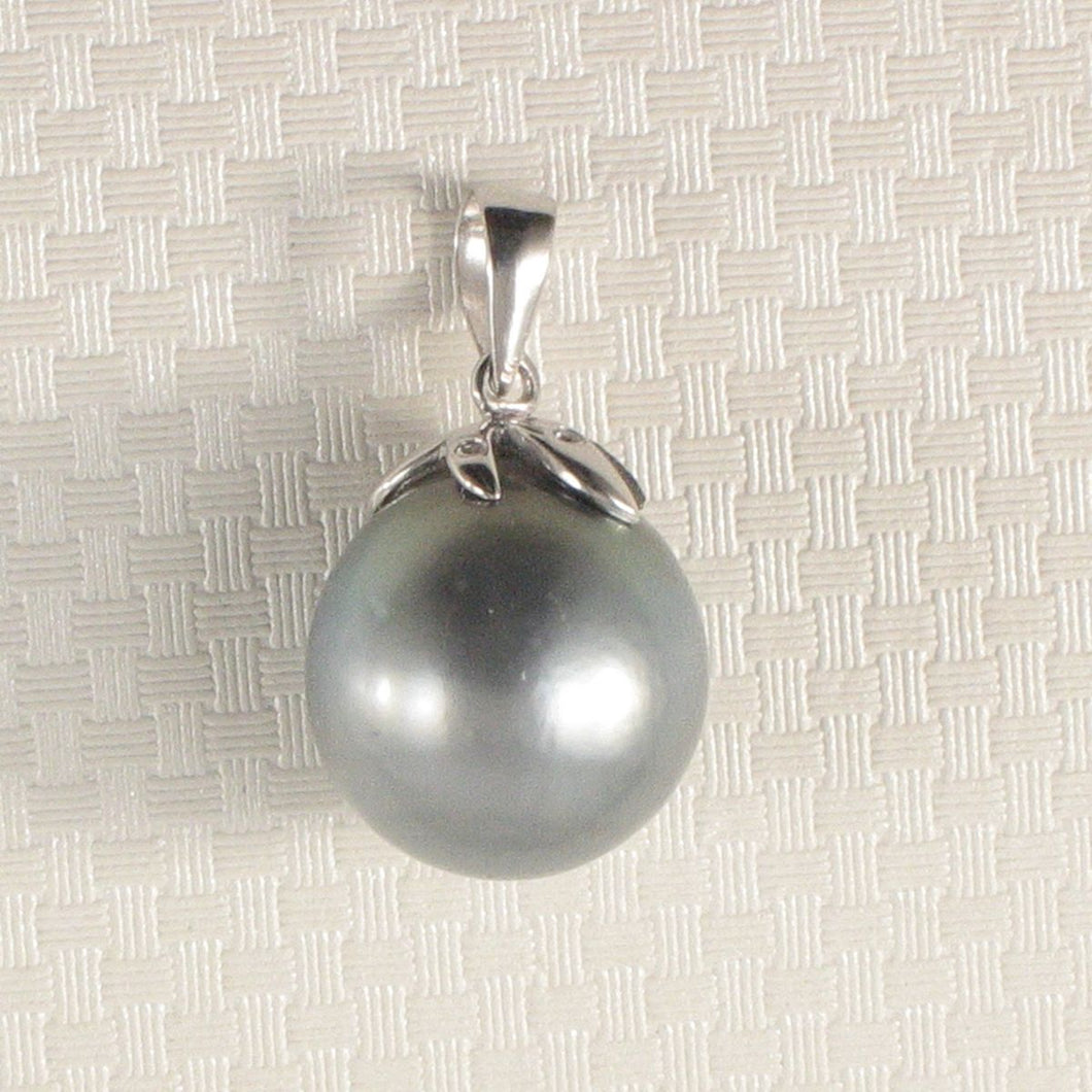 Gray Tahitian Pearl & Diamond Star-Bale Pendant 14k