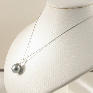 Gray Tahitian Pearl & Diamond Star-Bale Pendant 14k