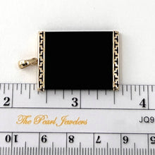 Load image into Gallery viewer, Greek Key 14kt Yellow Gold 30 mm Black Onyx Board Pendant Necklace