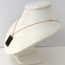 Load image into Gallery viewer, Greek Key 14kt Yellow Gold 30 mm Black Onyx Board Pendant Necklace