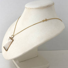 Load image into Gallery viewer, Greek Key 14kt Yellow Gold 30 mm Mother of Pearl Board Pendant