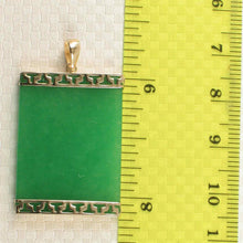 Load image into Gallery viewer, Greek Key 14kt Yellow Gold 22×30 mm Green Jade Board Pendant Necklace