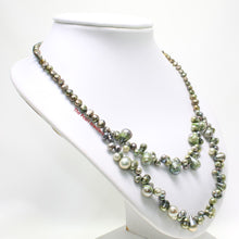 Load image into Gallery viewer, Green Baroque Pearl Layered Necklace – .925 Silver Clasp