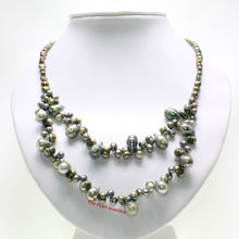 Load image into Gallery viewer, Green Baroque Pearl Layered Necklace – .925 Silver Clasp