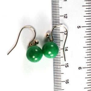 14K Yellow Gold Green Jade Drop Earrings