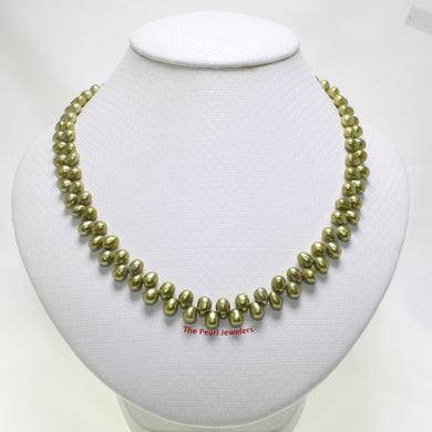 Green Mini Freshwater Pearl Lei Necklace