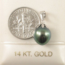 Load image into Gallery viewer, Green Tahitian Pearl Flower Cap Pendant