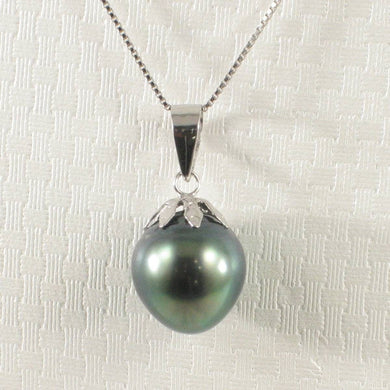 Green Tahitian Pearl Flower Cap Pendant