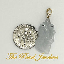 Load image into Gallery viewer, Hand-Carved Goldfish Natural Jadeite 14k Yellow Gold Pendant Necklace