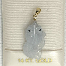 Load image into Gallery viewer, Hand-Carved Goldfish Natural Jadeite 14k Yellow Gold Pendant Necklace