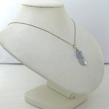 Load image into Gallery viewer, Hand-Carved Goldfish Natural Jadeite 14k Yellow Gold Pendant Necklace
