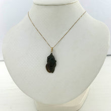 Load image into Gallery viewer, Hand-Carved Goldfish Natural Jadeite 14k Yellow Gold Pendant Necklace