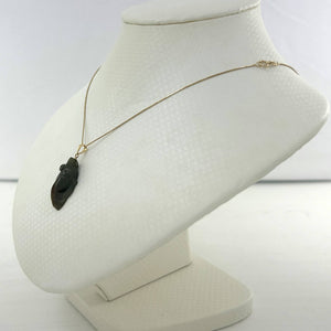Hand-Carved Goldfish Natural Jadeite 14k Yellow Gold Pendant Necklace