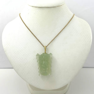 Hand Carved Hawaiian Tiki Gods New Jade Pendant 14k Yellow Gold