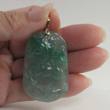 Load image into Gallery viewer, Hand Carved Horse Celadon Green Jade 14k Gold Pendant Necklace
