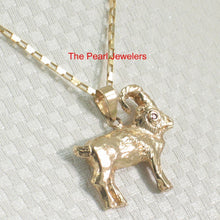 Load image into Gallery viewer, Handcrafted Chinese Zodiac Goat Ruby Eye 14k Solid Gold Pendant