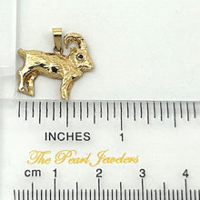 Load image into Gallery viewer, Handcrafted Chinese Zodiac Goat Ruby Eye 14k Solid Gold Pendant
