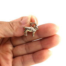 Load image into Gallery viewer, Handcrafted Chinese Zodiac Goat Ruby Eye 14k Solid Gold Pendant