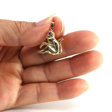 Load image into Gallery viewer, Handcrafted Chinese Zodiac Monkey Ruby Eye 14k Solid Gold Pendant
