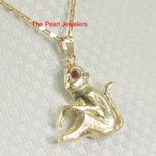 Load image into Gallery viewer, Handcrafted Chinese Zodiac Monkey Ruby Eye 14k Solid Gold Pendant