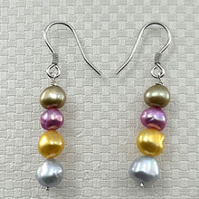 Load image into Gallery viewer, Sterling Silver Blue Baroque Pearl Dangle Earrings – Handcrafted Set
