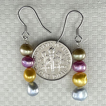 Load image into Gallery viewer, Sterling Silver Blue Baroque Pearl Dangle Earrings – Handcrafted Set