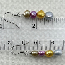 Load image into Gallery viewer, Sterling Silver Blue Baroque Pearl Dangle Earrings – Handcrafted Set