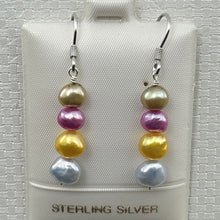 Load image into Gallery viewer, Sterling Silver Blue Baroque Pearl Dangle Earrings – Handcrafted Set